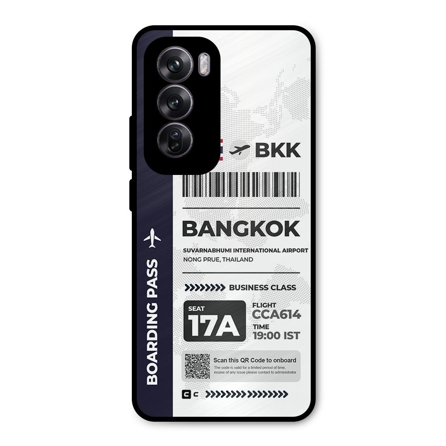 International Boarding Pass Bangkok Metal Back Case for Oppo Reno12 Pro