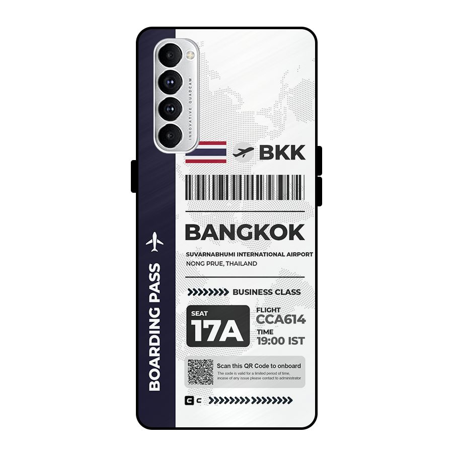 International Boarding Pass Bangkok Metal Back Case for Oppo Reno4 Pro