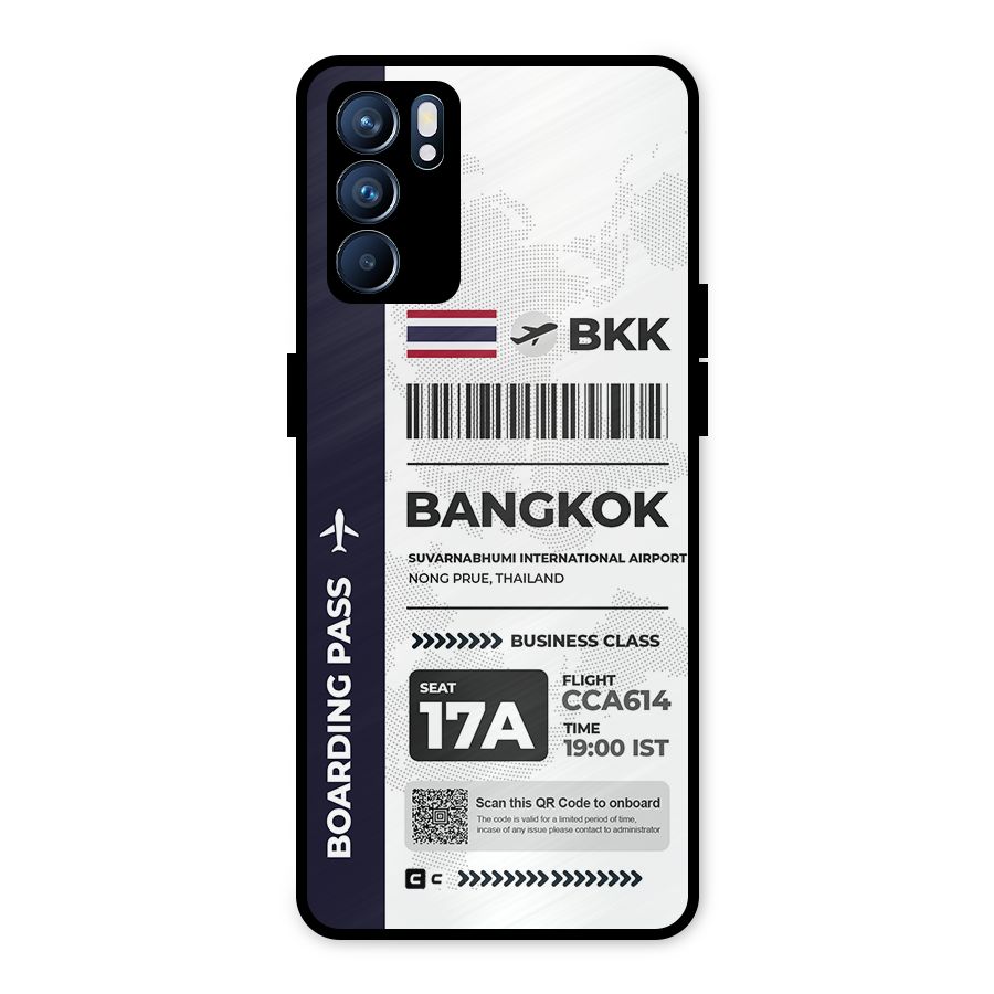 International Boarding Pass Bangkok Metal Back Case for Oppo Reno6 5G