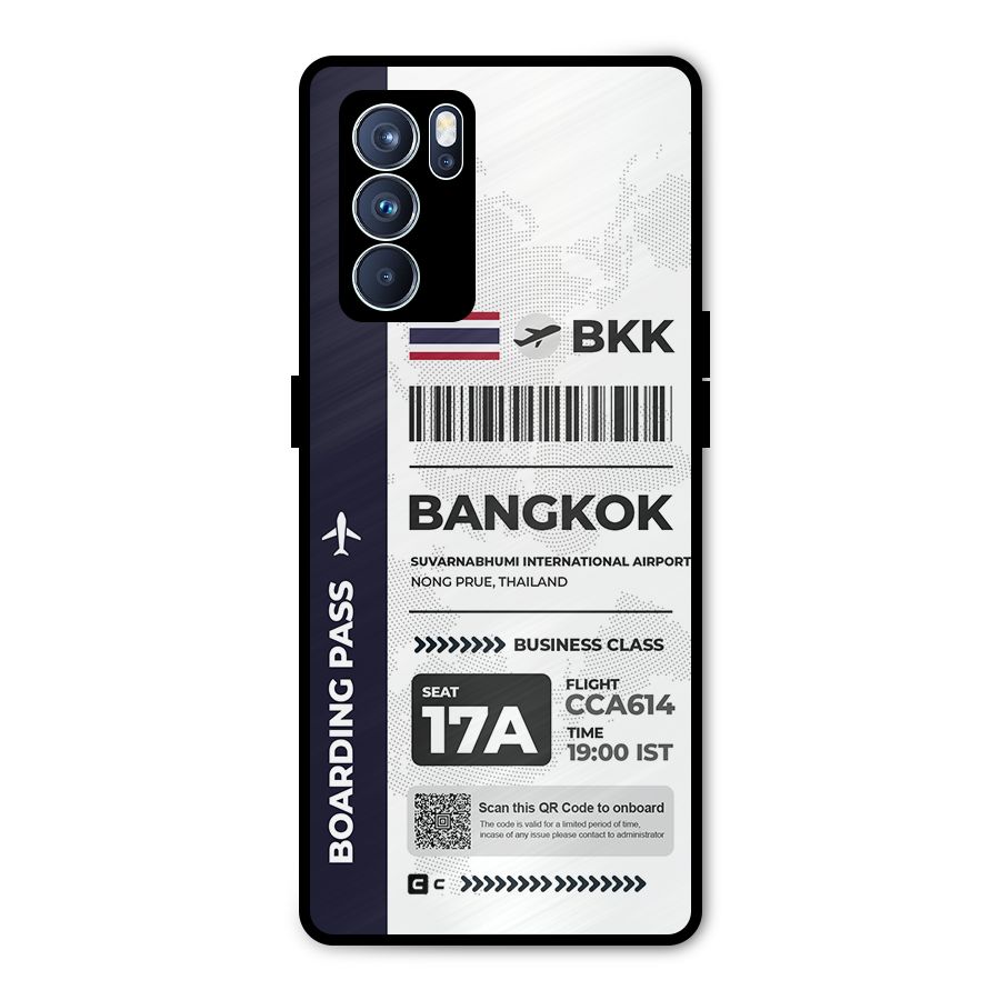 International Boarding Pass Bangkok Metal Back Case for Oppo Reno6 Pro 5G
