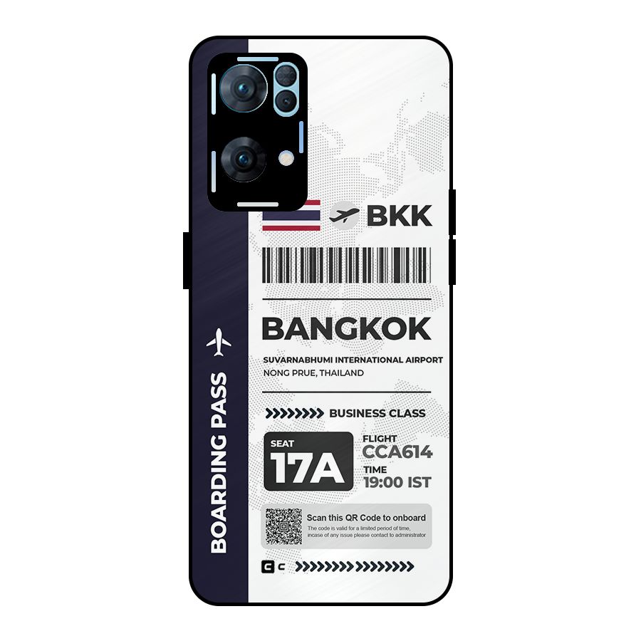 International Boarding Pass Bangkok Metal Back Case for Oppo Reno7 Pro 5G