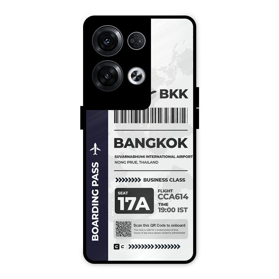 International Boarding Pass Bangkok Metal Back Case for Oppo Reno8 Pro 5G
