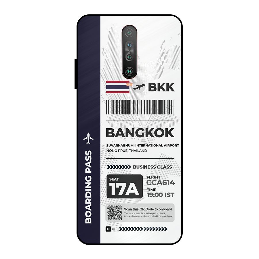 International Boarding Pass Bangkok Metal Back Case for Poco X2