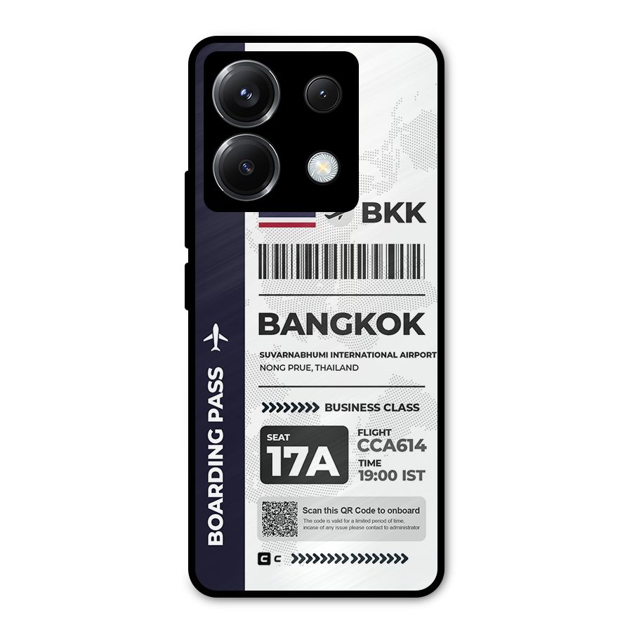 International Boarding Pass Bangkok Metal Back Case for Poco X6