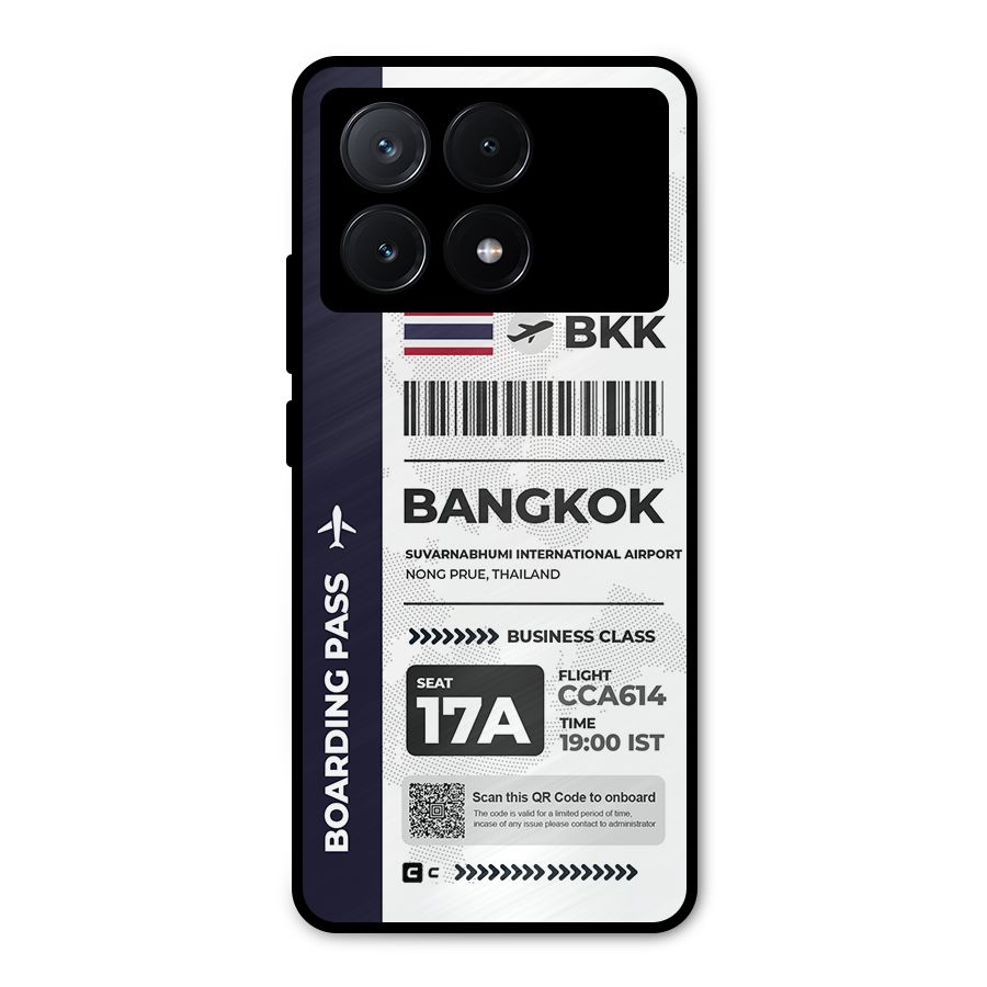 International Boarding Pass Bangkok Metal Back Case for Poco X6 Pro