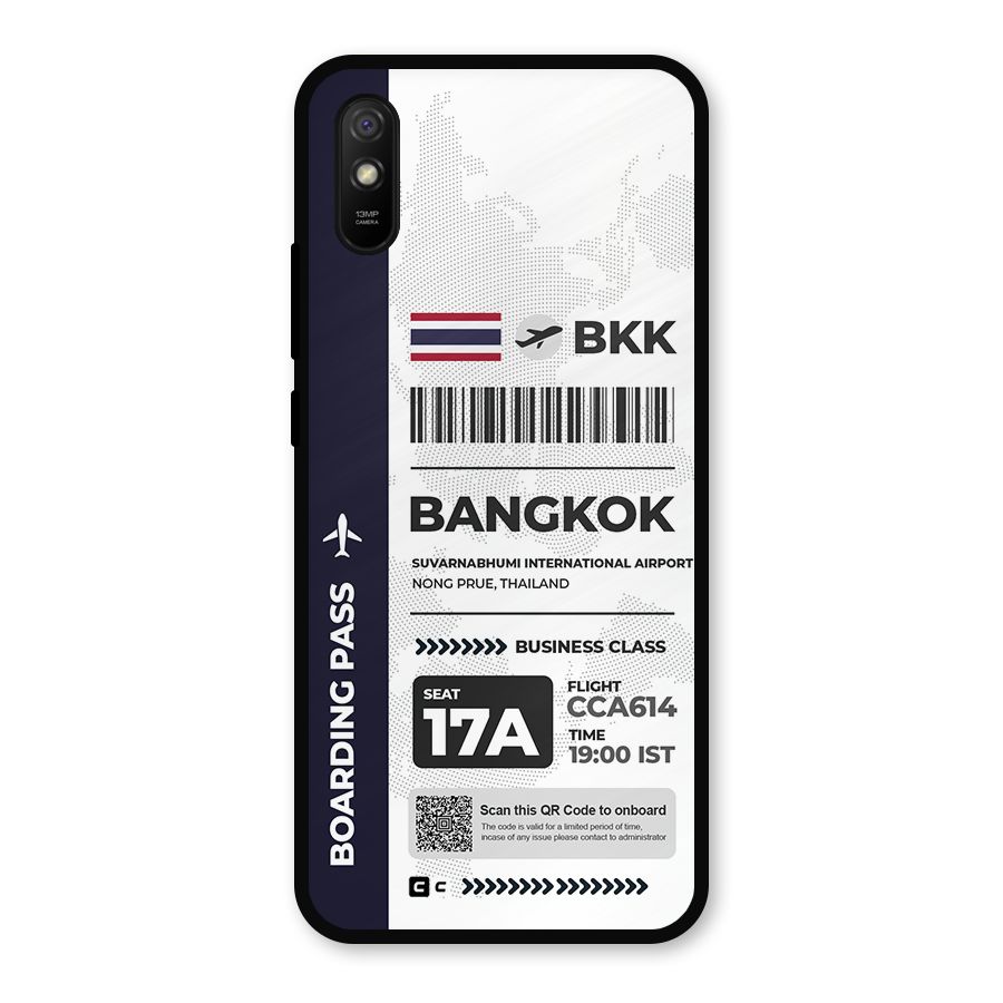International Boarding Pass Bangkok Metal Back Case for Redmi 9a