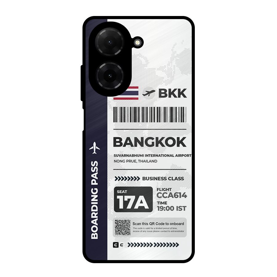 International Boarding Pass Bangkok Metal Back Case for Redmi A5 4G