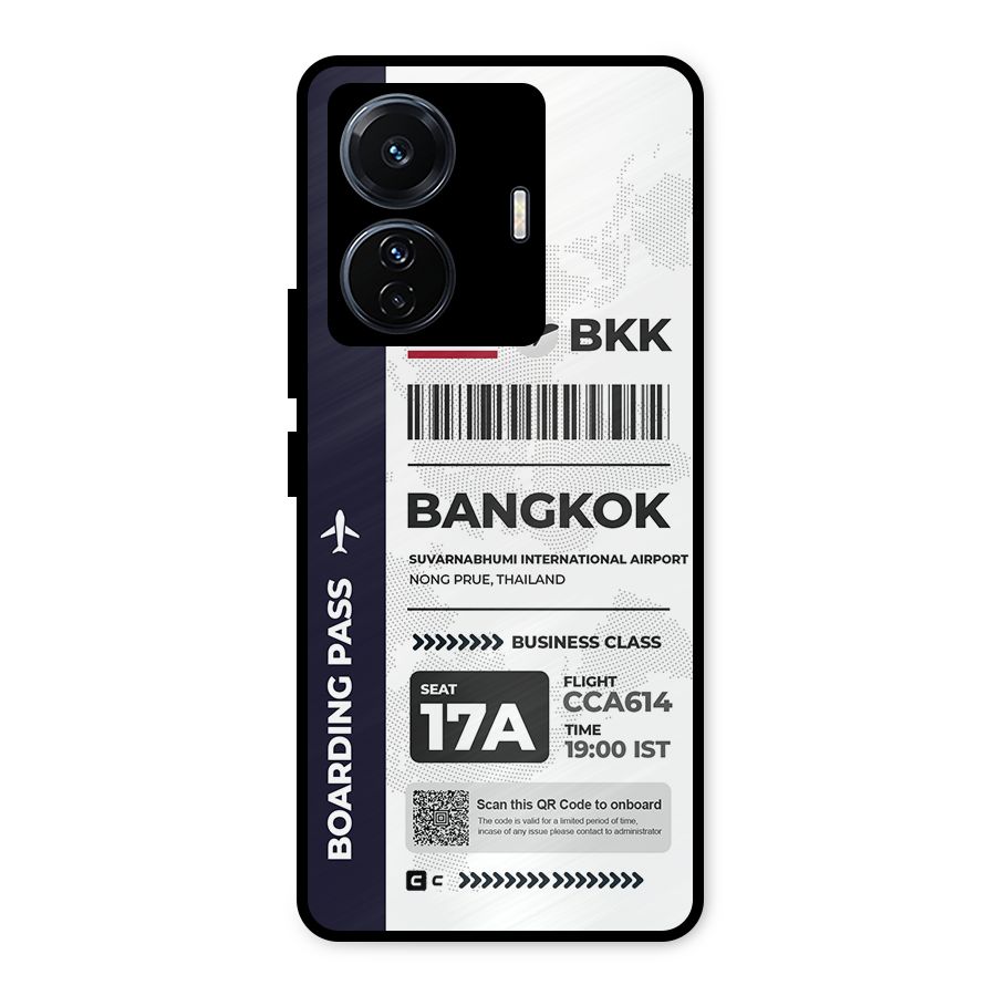 International Boarding Pass Bangkok Metal Back Case for Vivo T1 Pro