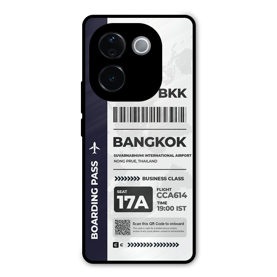 International Boarding Pass Bangkok Metal Back Case for Vivo T3 Pro