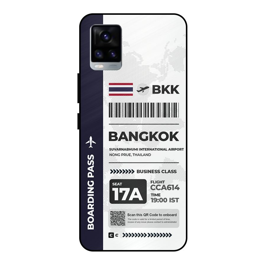 International Boarding Pass Bangkok Metal Back Case for Vivo V20 2021