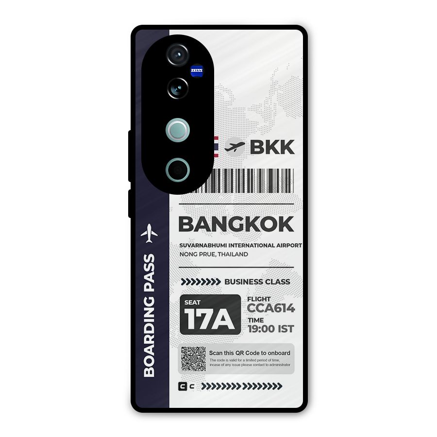 International Boarding Pass Bangkok Metal Back Case for Vivo V40