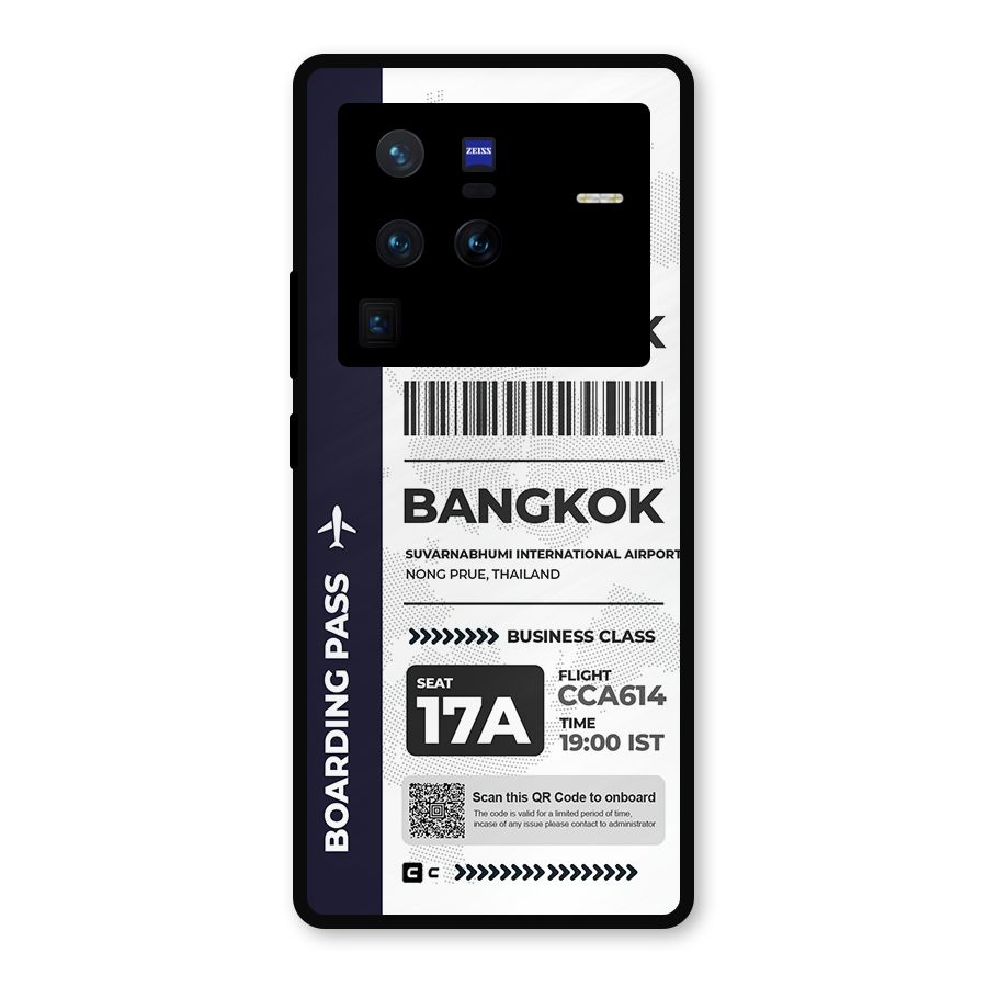 International Boarding Pass Bangkok Metal Back Case for Vivo X80 Pro