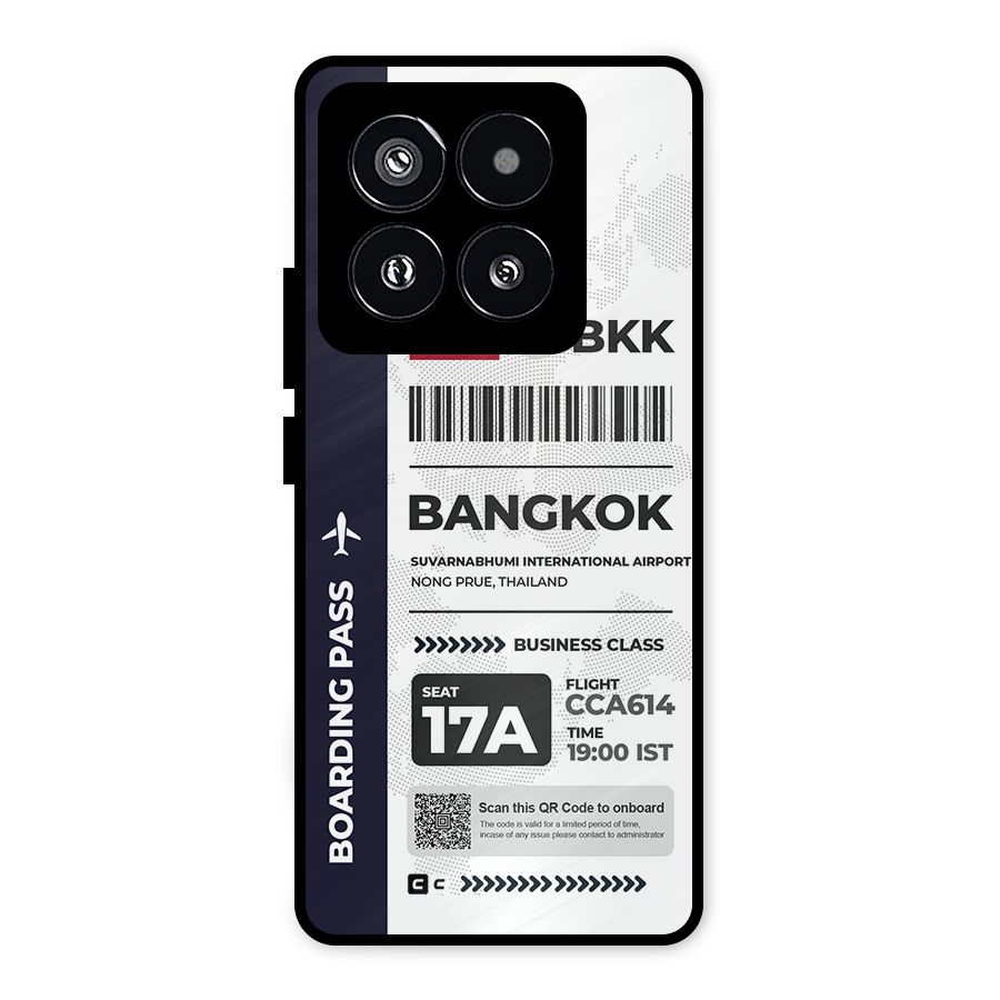 International Boarding Pass Bangkok Metal Back Case for Xiaomi 14 Pro