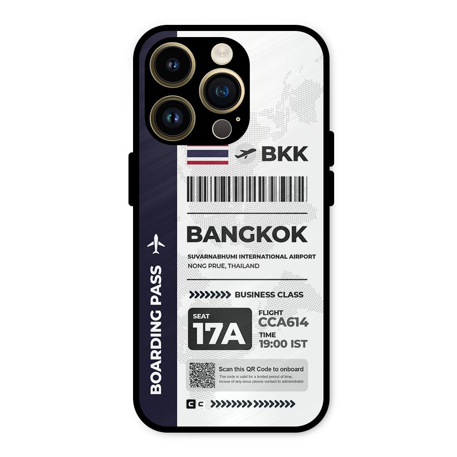 International Boarding Pass Bangkok Metal Back Case for iPhone 14 Pro
