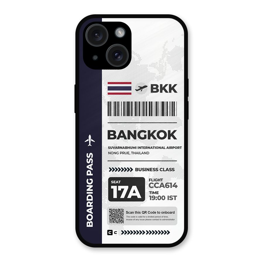 International Boarding Pass Bangkok Metal Back Case for iPhone 15