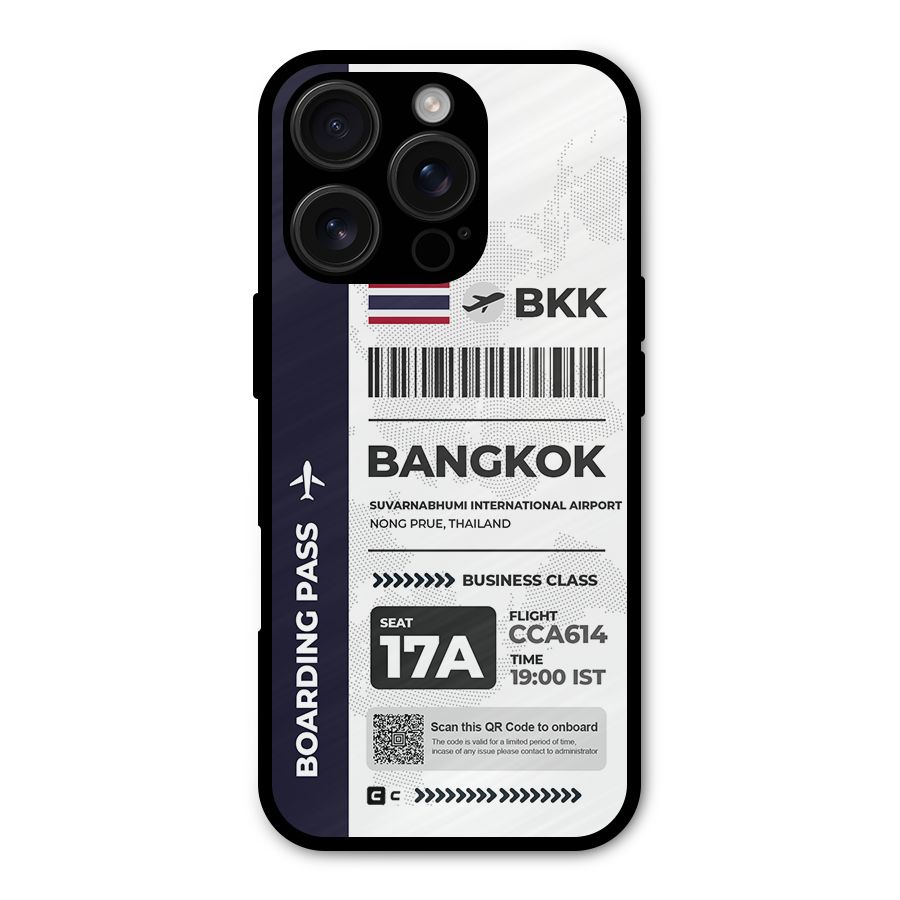 International Boarding Pass Bangkok Metal Back Case for iPhone 16 Pro