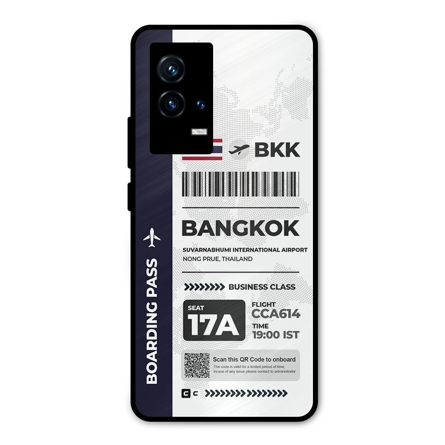 International Boarding Pass Bangkok Metal Back Case for iQOO 9 5G