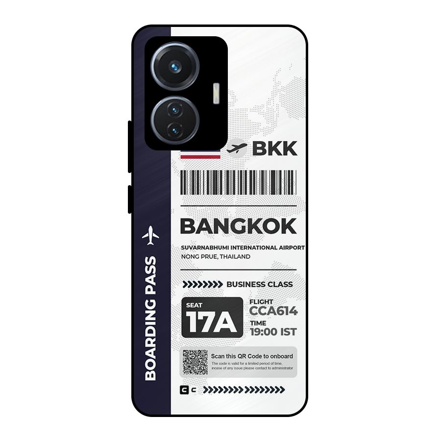 International Boarding Pass Bangkok Metal Back Case for iQOO Z6 44W