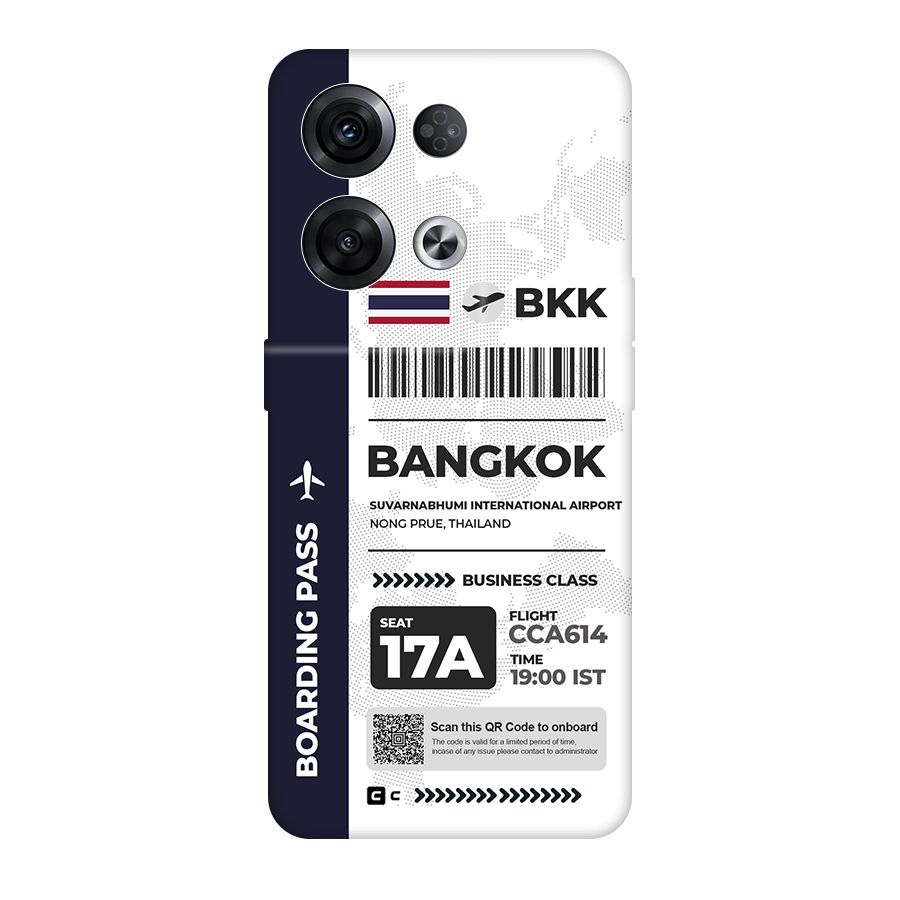 International Boarding Pass Bangkok Original Polycarbonate Back Case for Oppo Reno8 Pro 5G