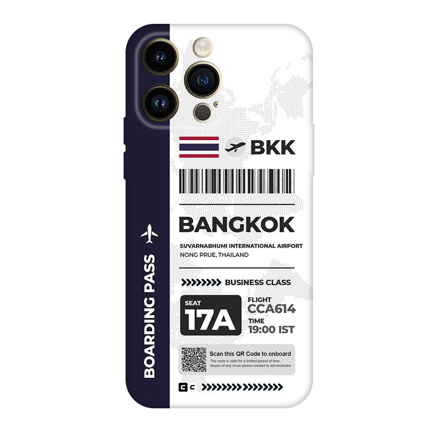 International Boarding Pass Bangkok Original Polycarbonate Back Case for iPhone 14 Pro Max