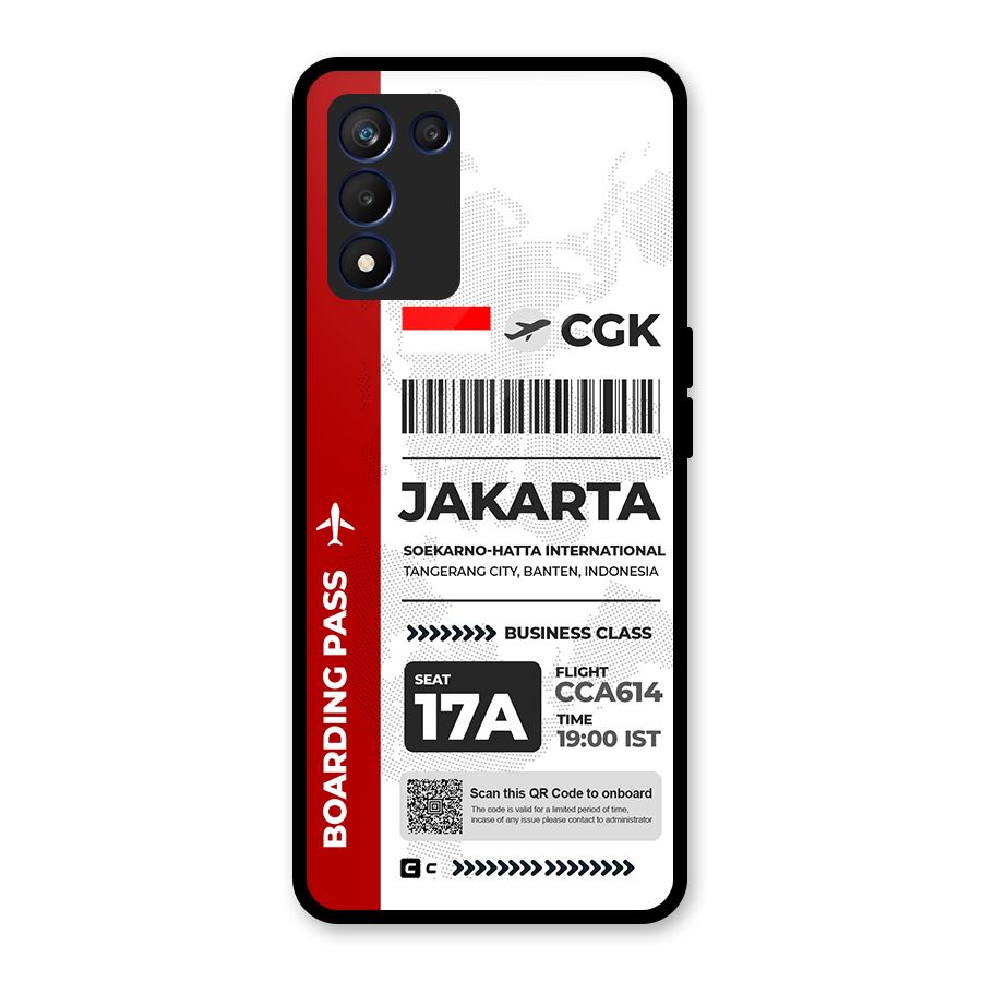 International Boarding Pass Jakarta Glass Back Case for Realme 9 5G Speed