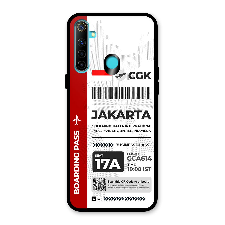 International Boarding Pass Jakarta Glass Back Case for Realme Narzo 10