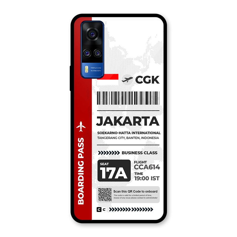 International Boarding Pass Jakarta Glass Back Case for Vivo Y31