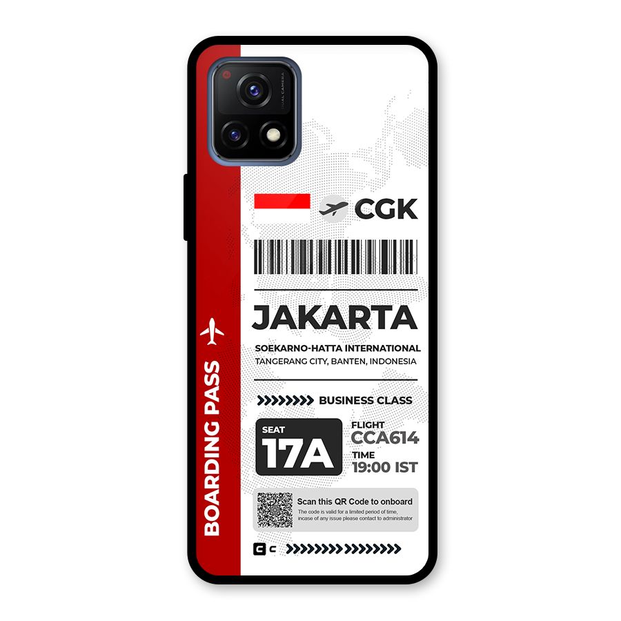 International Boarding Pass Jakarta Glass Back Case for Vivo Y72 5G