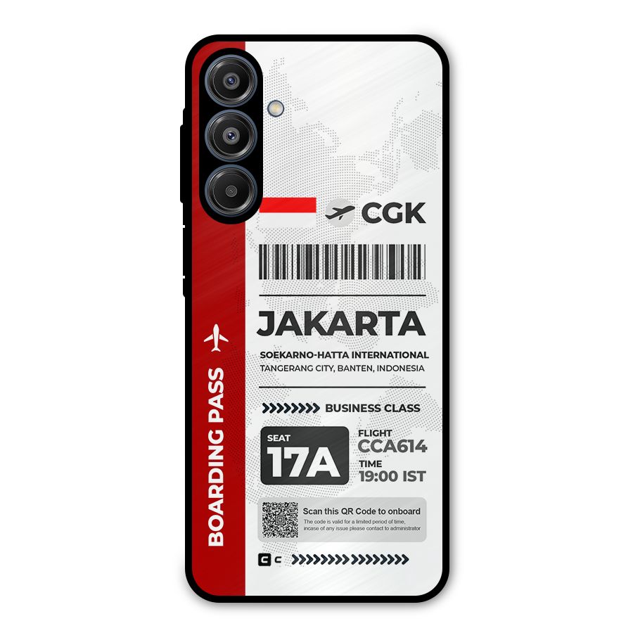International Boarding Pass Jakarta Metal Back Case for Galaxy A16 5G