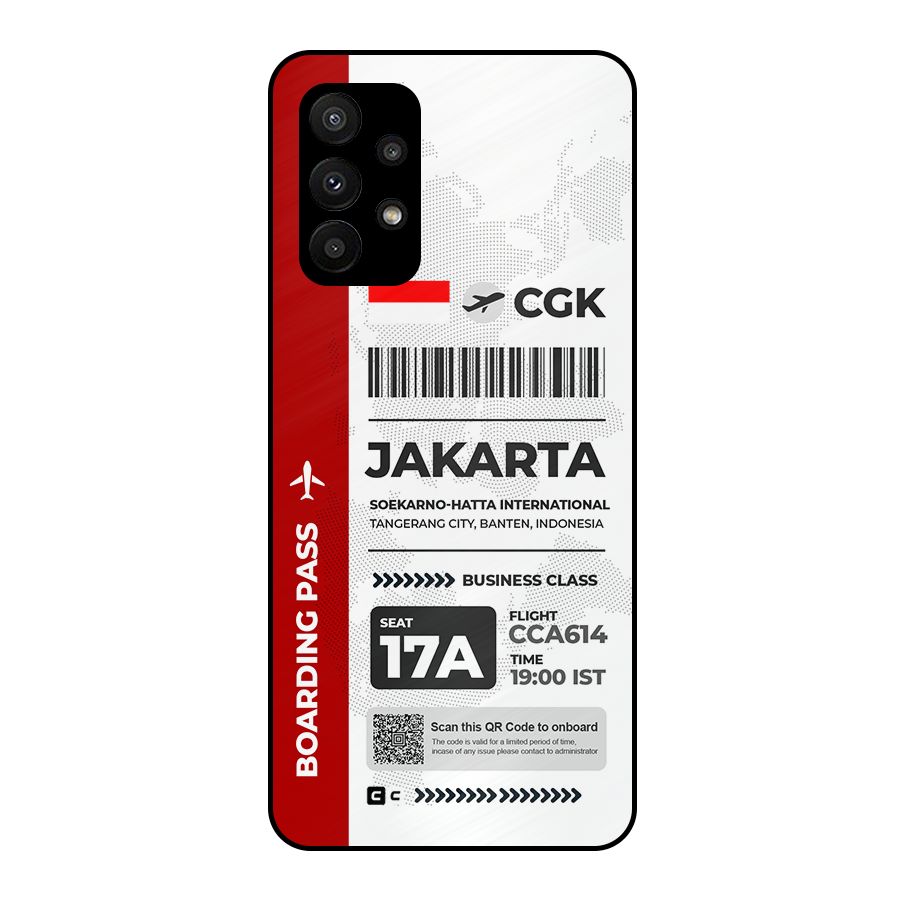 International Boarding Pass Jakarta Metal Back Case for Galaxy A23