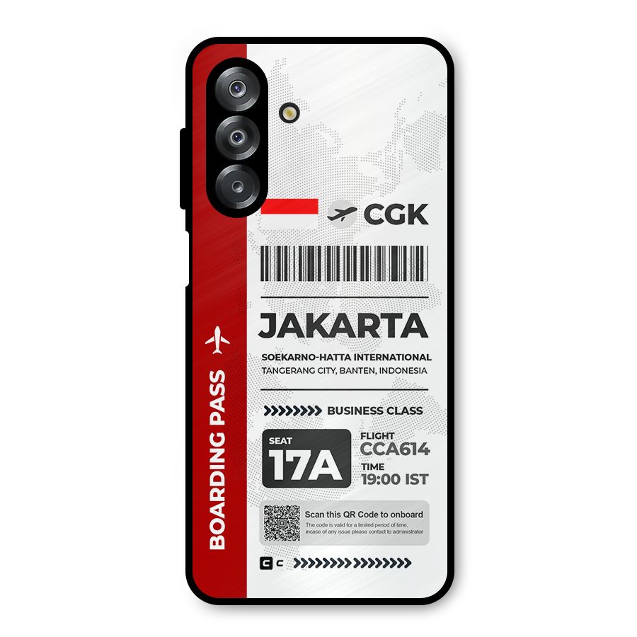 International Boarding Pass Jakarta Metal Back Case for Galaxy A26