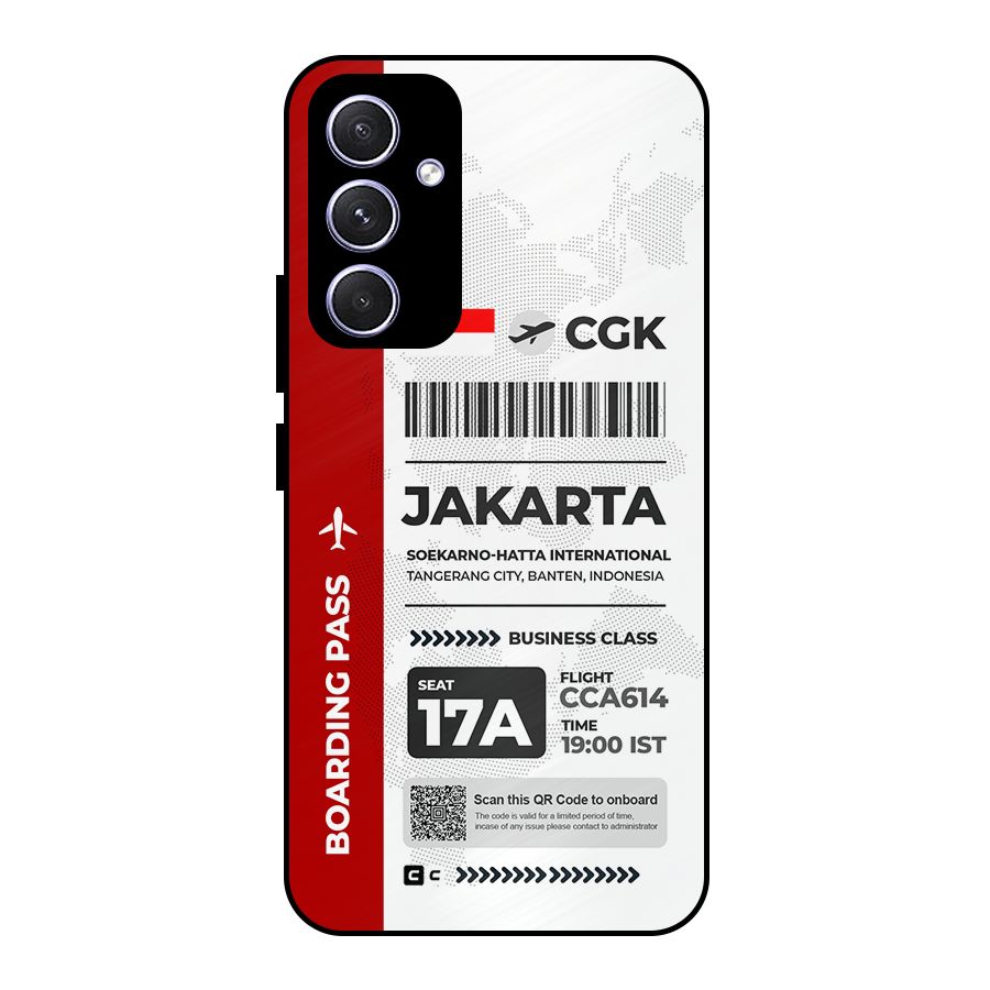 International Boarding Pass Jakarta Metal Back Case for Galaxy A54