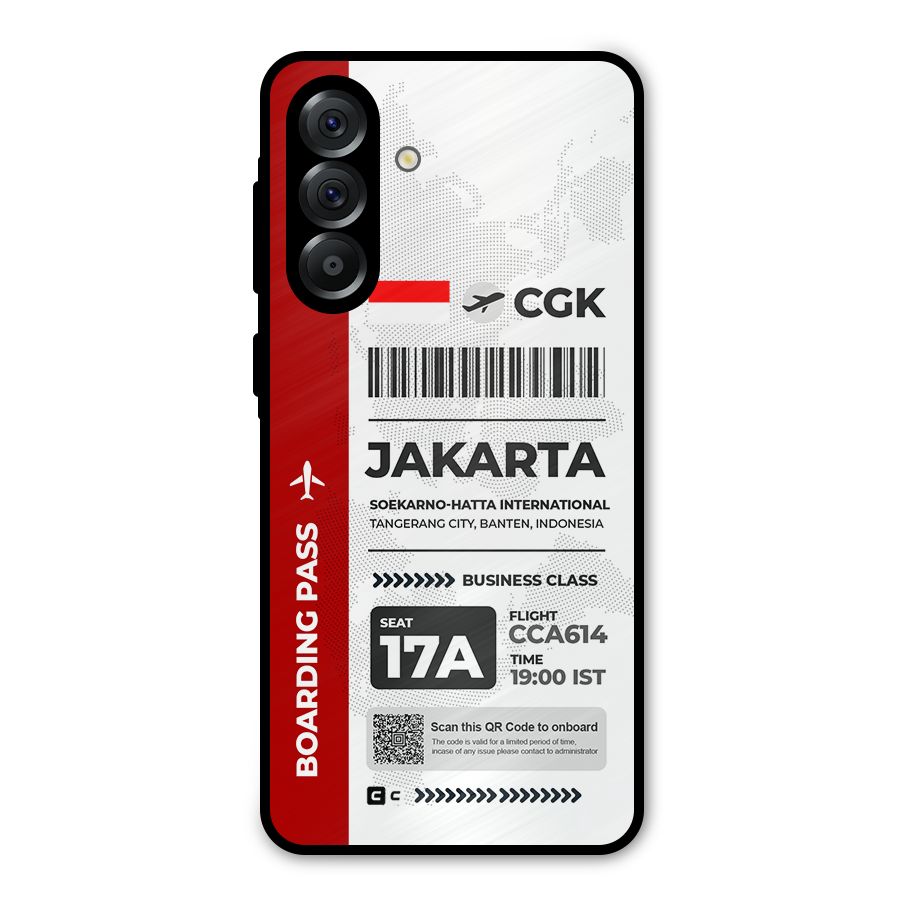 International Boarding Pass Jakarta Metal Back Case for Galaxy A56