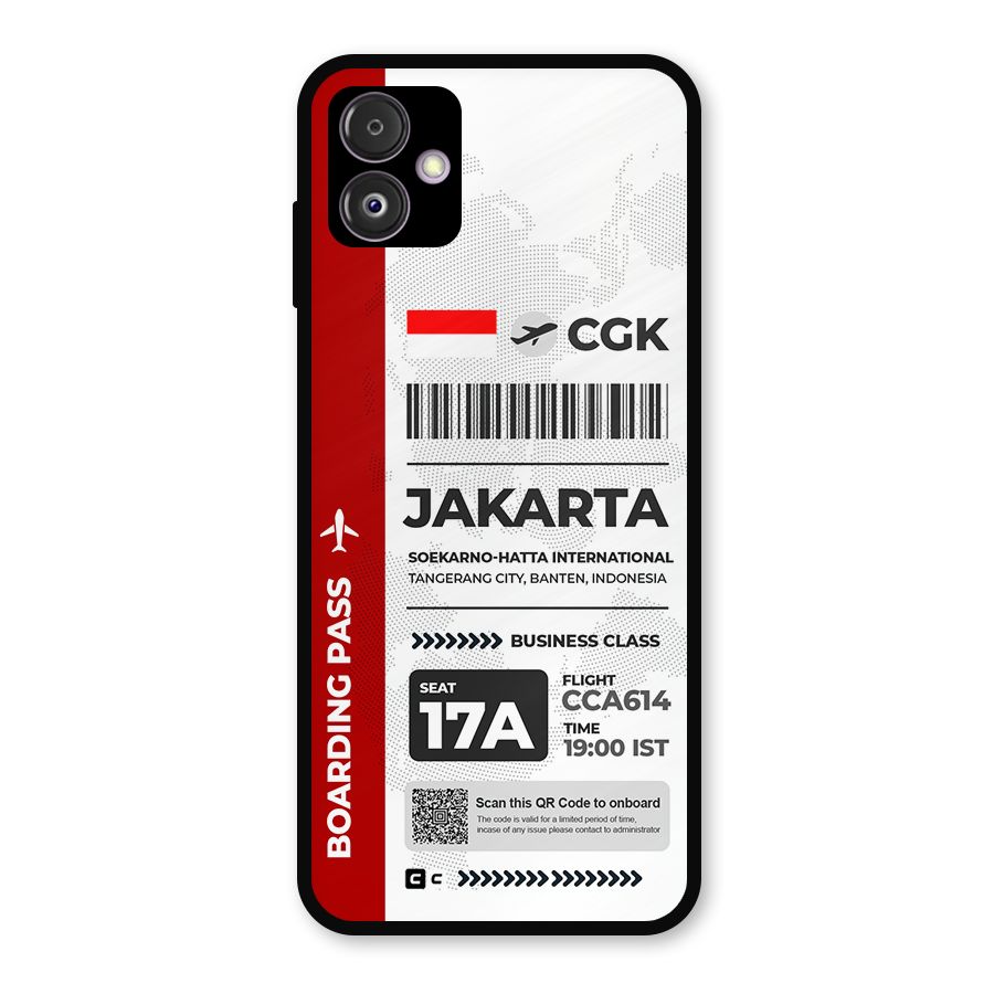 International Boarding Pass Jakarta Metal Back Case for Galaxy F14
