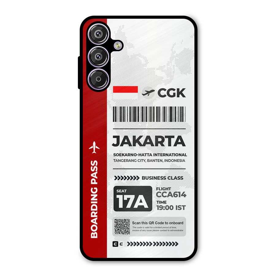 International Boarding Pass Jakarta Metal Back Case for Galaxy F15