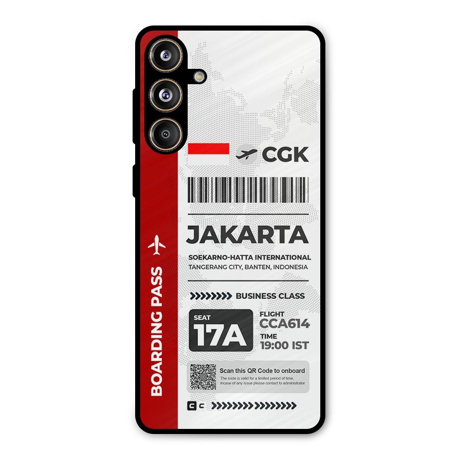 International Boarding Pass Jakarta Metal Back Case for Galaxy F55
