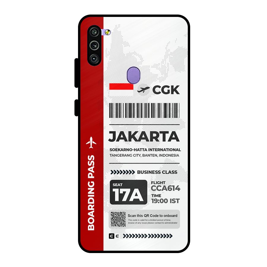 International Boarding Pass Jakarta Metal Back Case for Galaxy M11