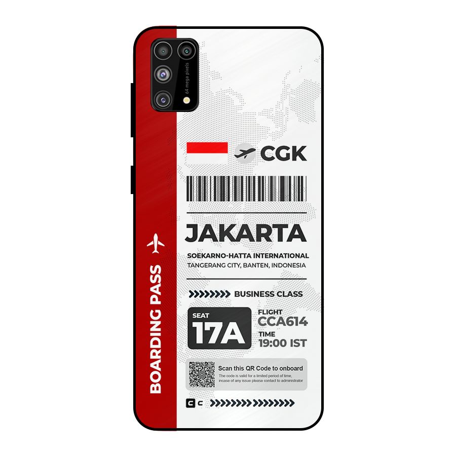 International Boarding Pass Jakarta Metal Back Case for Galaxy M31