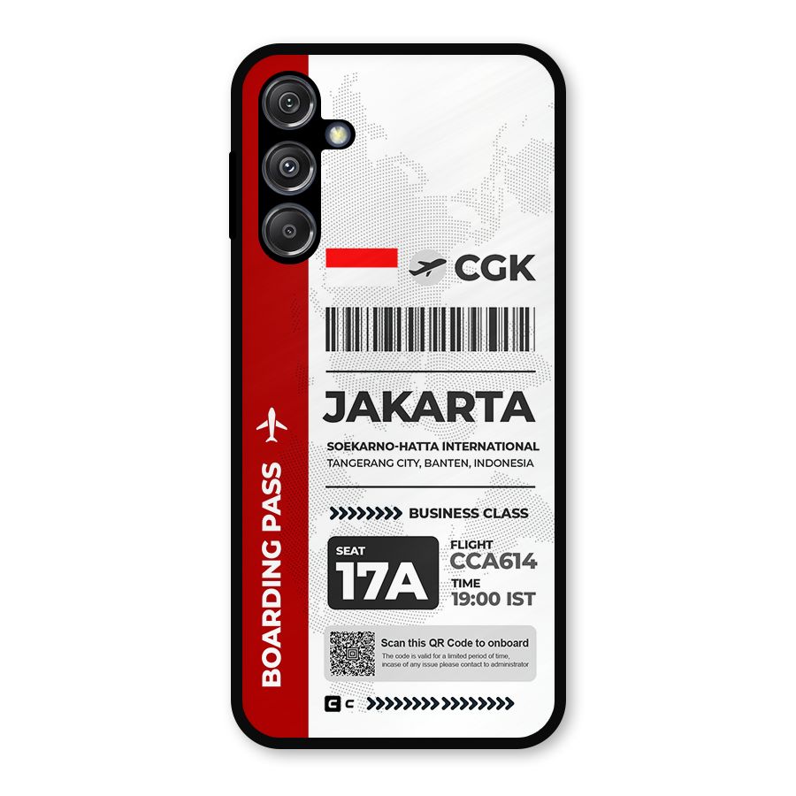 International Boarding Pass Jakarta Metal Back Case for Galaxy M34 5G