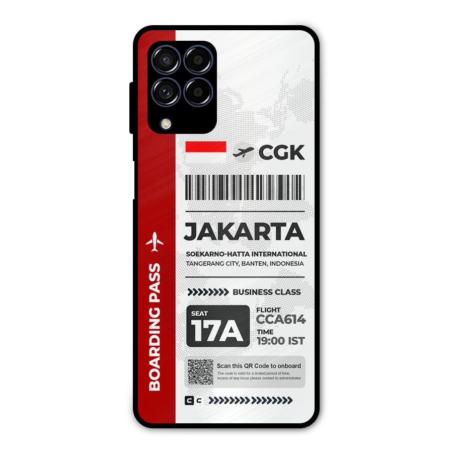 International Boarding Pass Jakarta Metal Back Case for Galaxy M53 5G