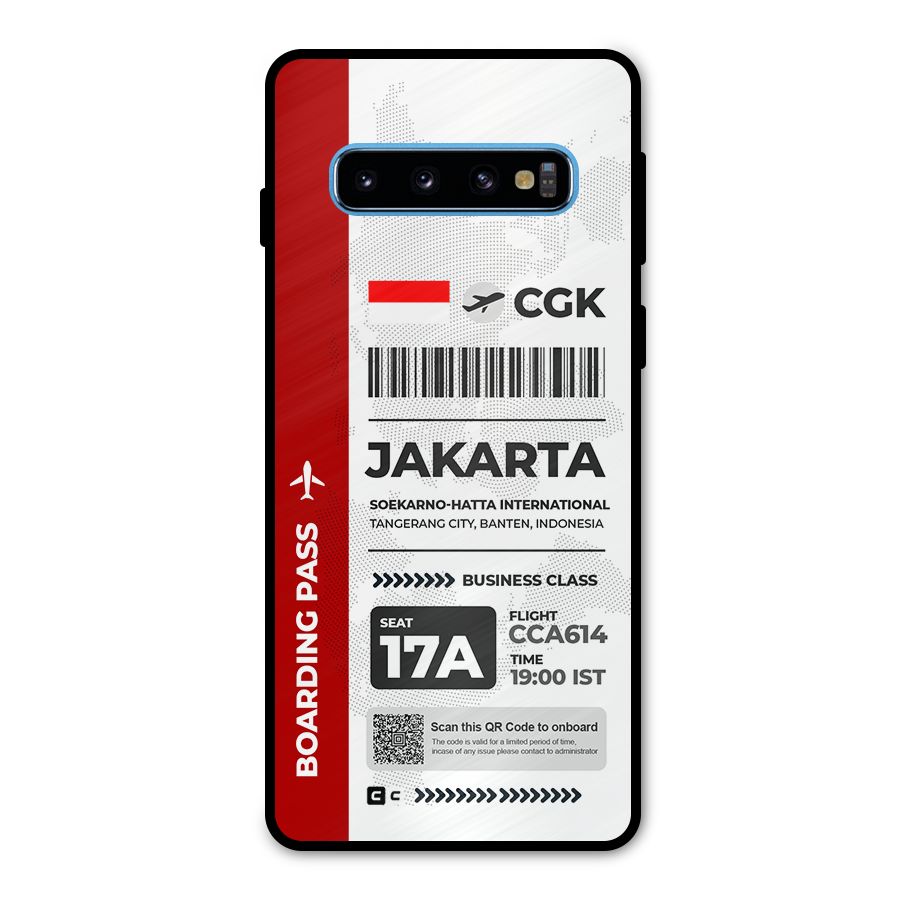 International Boarding Pass Jakarta Metal Back Case for Galaxy S10