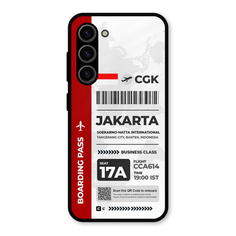 International Boarding Pass Jakarta Metal Back Case for Galaxy S23