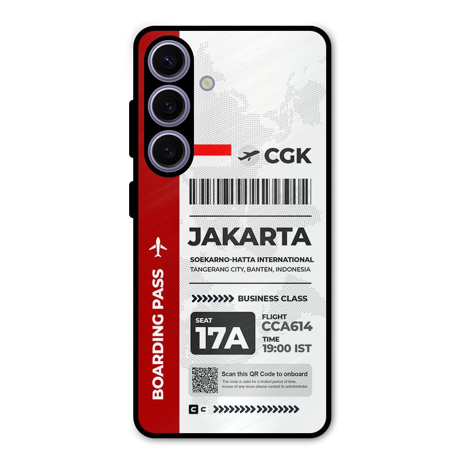 International Boarding Pass Jakarta Metal Back Case for Galaxy S24