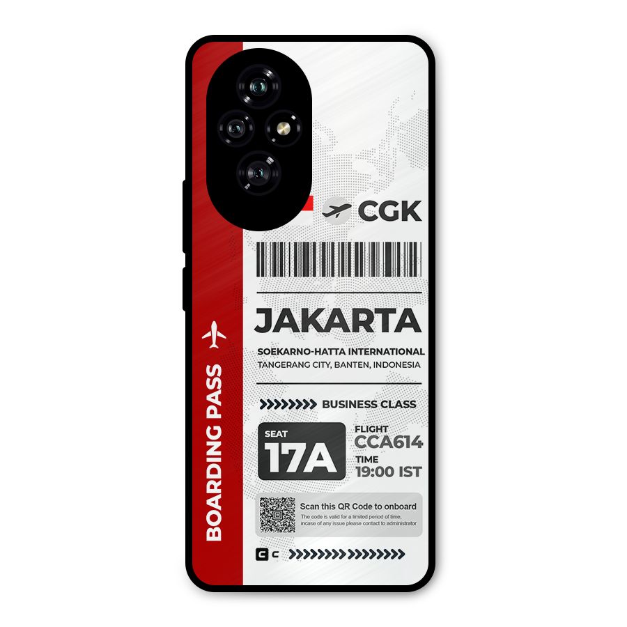 International Boarding Pass Jakarta Metal Back Case for Honor 200