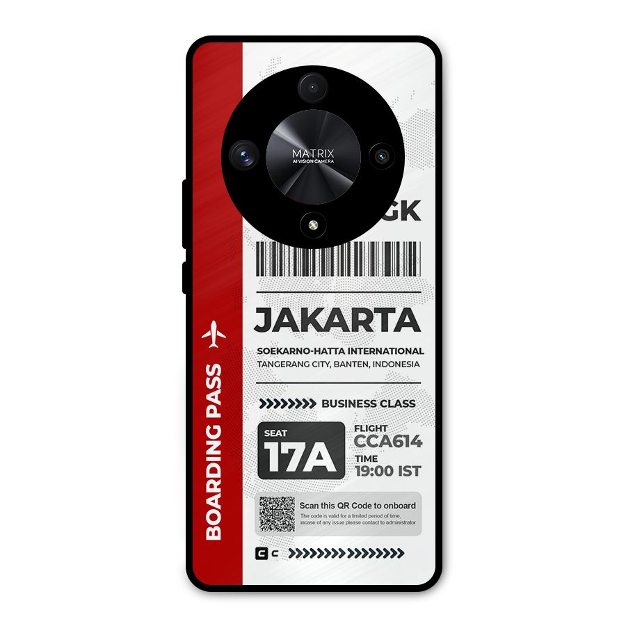 International Boarding Pass Jakarta Metal Back Case for Honor X9b