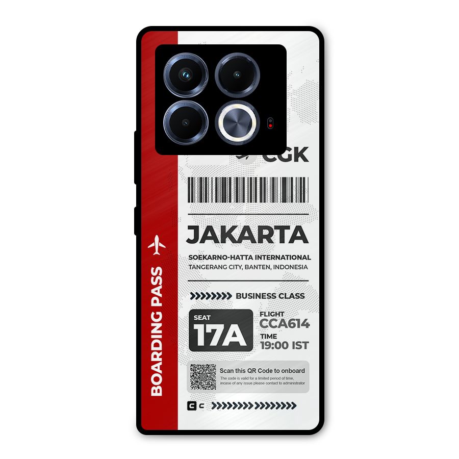International Boarding Pass Jakarta Metal Back Case for Infinix Note 40 5G