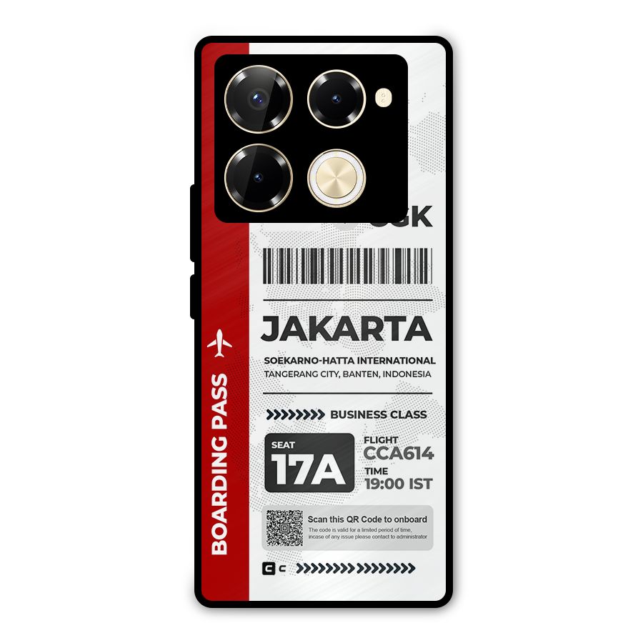 International Boarding Pass Jakarta Metal Back Case for Infinix Note 40 Pro