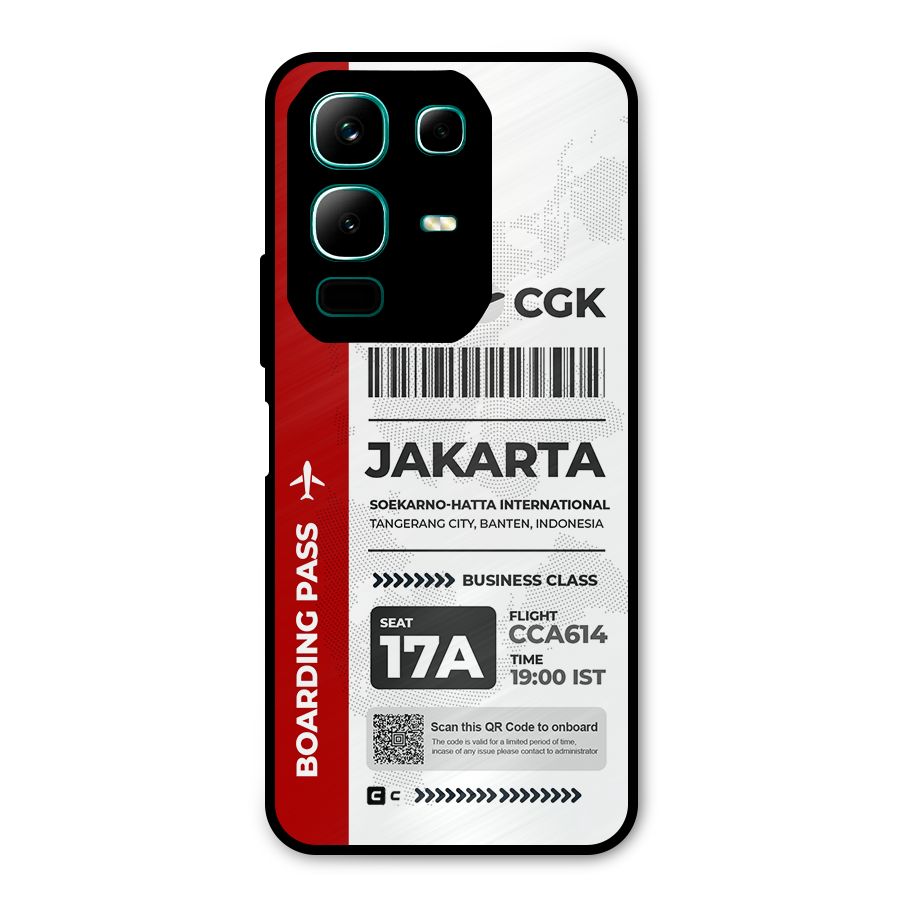 International Boarding Pass Jakarta Metal Back Case for Infinix Note 50x