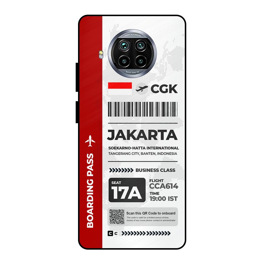 International Boarding Pass Jakarta Metal Back Case for Mi 10i
