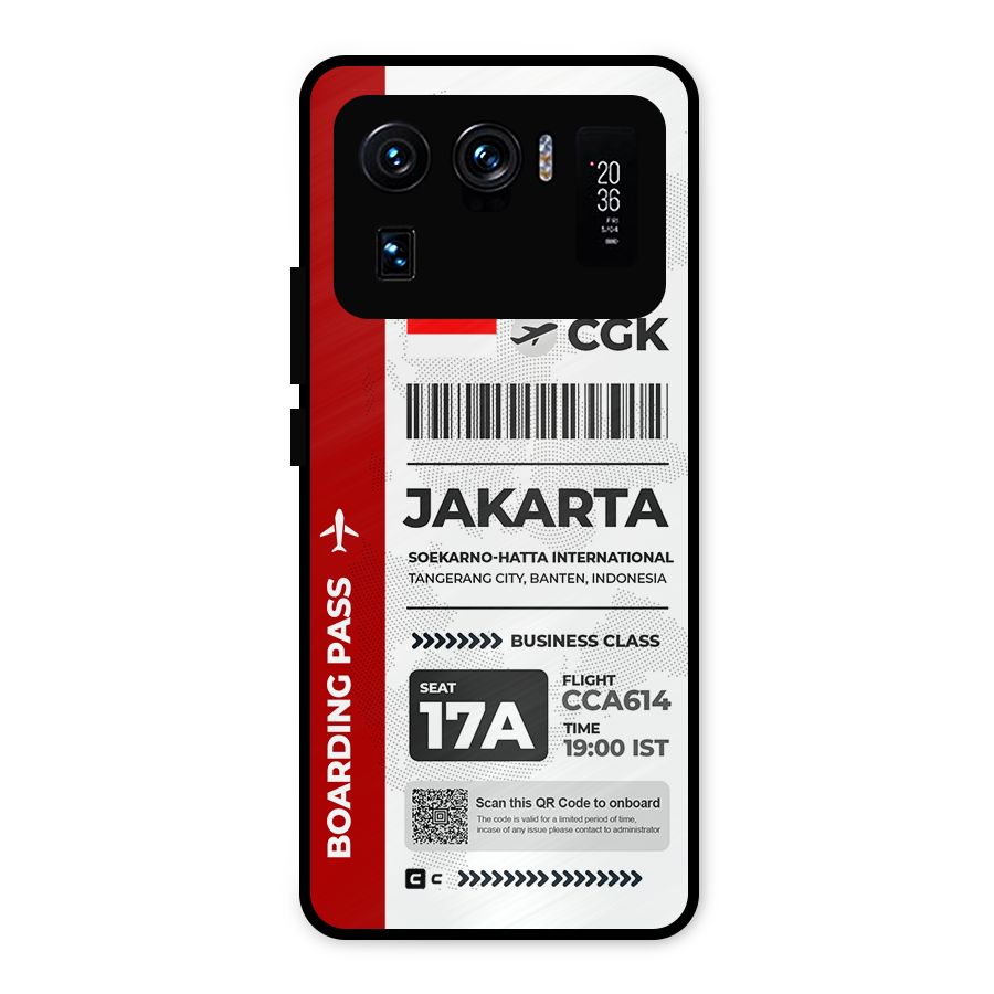 International Boarding Pass Jakarta Metal Back Case for Mi 11 Ultra